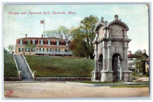 1910 Canopy over Plymouth Rock Plymouth Massachusetts MA Antique Postcard 