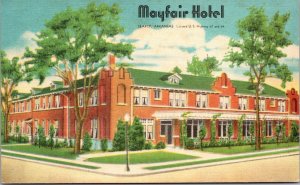 Linen Postcard Mayfair Hotel U.S. Highway 67 and 64 in Searcy, Arkansas