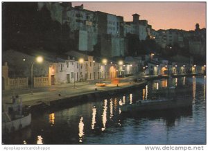 Spain Menorca Mahon Detalle nocturno del Puerto