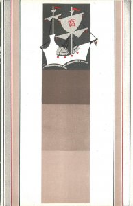 Postcard 1920a Japanese Art Sailboat TP24-3237