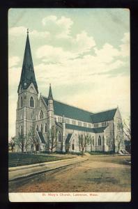 Lawrence, Massachusetts/MA/Mass Postcard, Saint Mary's Church