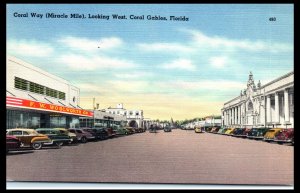 1940s Woolworth Store Coral Way Looking West Coral Gables FL Postcard