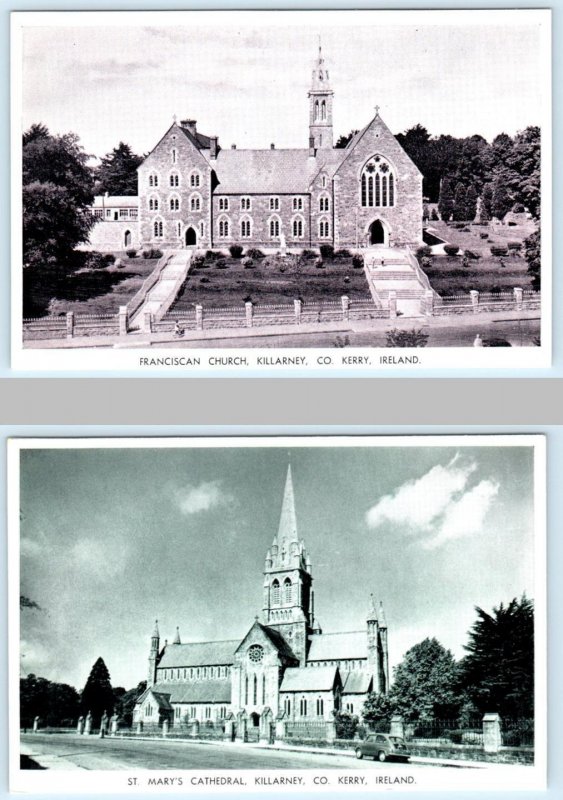 2 Postcards KILLARNEY, Co.Kerry Ireland ~ ST. MARY'S CATHEDRAL Franciscan 4x6