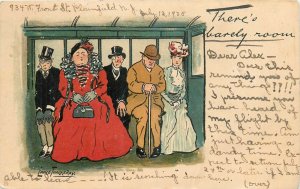 1905 Tuck Thackeray Street Car comic humor people #545 Postcard 25-11452
