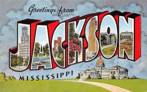 Jackson, Mississippi, Greetings From Jackson, Large Letters, AA370-18