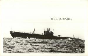 US Navy WWII Era Sub Submarine USS Porpoise Real Photo Postcard