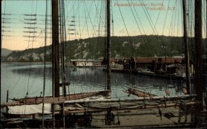 Peekskill NY New York Harbor Scene Boats c1910 Postcard