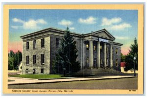 1940 Exterior View Ormsby County Court House Carson City Nevada Vintage Postcard