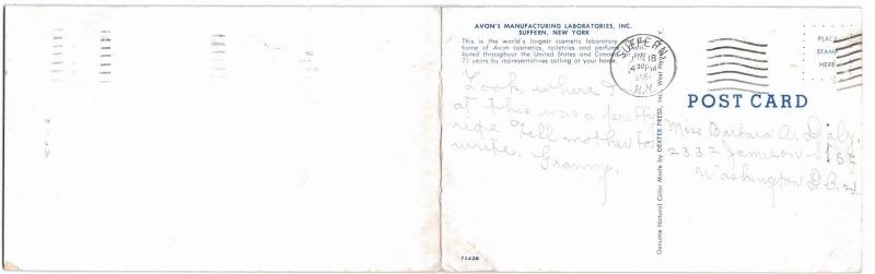 Suffern NY Avon Products Manufacturing Labs Bi Fold 1950s Artist Rendering 