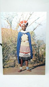 Mahamba Beauty in Traditional Dress Swaziland South Africa Vintage Postcard