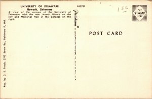 Vtg 1950s University Of Delaware Newark DE Chrome Postcard