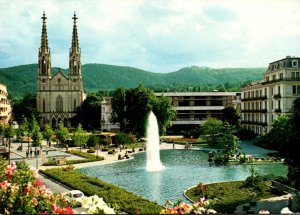 Germany Baden-Baden Ahgustaplatz Mit Stadtkirche und Kongresshaus