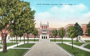 Vintage Postcard 1945 State Teachers College Building Mankato Minnesota MN
