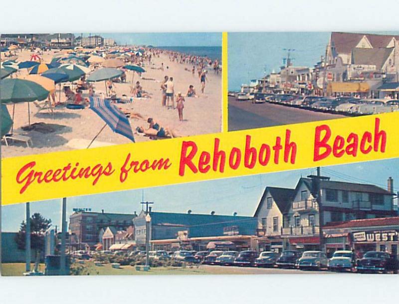 Unused Pre-1980 SHOPS ALONG STREET Rehoboth Beach Delaware DE ho7820-12