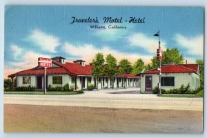 Williams California Postcard Travelers Motel-Hotel Building Exterior View 1956