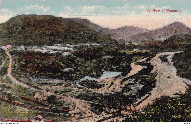 A View of PANAMA, Looking South from top of Contractor Hill in 1885, 1900-10s