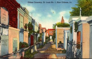 Louisiana New Orleans Oldest Cemetery St Louis No 1 Curteich