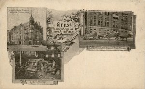 Lincoln Nebraska German Greeting Free Press c1900-20s Vintage Postcard