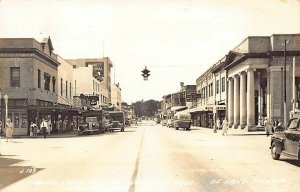 Deland FL Woodland Boulevard Storefronts Old Cars & Trucks Real Photo Postcard