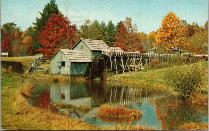 Historic Mabry Mill Blue Ridge Parkway Virginia Chrome Cancel WOB Postcard 