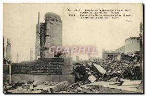 Postcard Old Army Battle of the Marne Sermaize les Bains Ruins