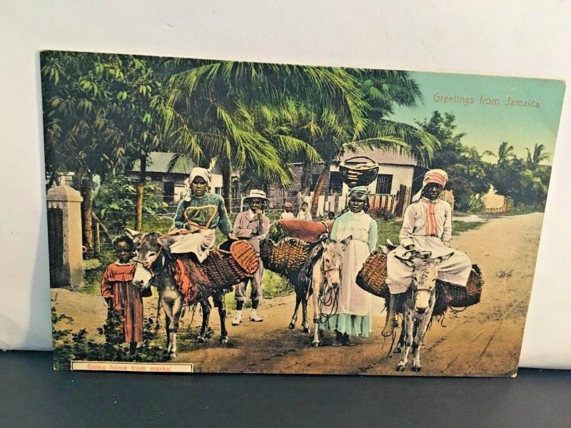 Postcard Greetings from Jamaica  Going Home from Market     Y1