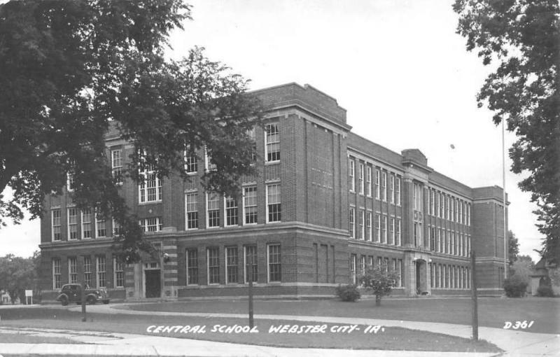 Webster City Iowa Central School Real Photo Antique Postcard K98260