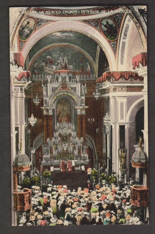 Interior Of Merced Church, Havana, Cuba - Unused c1910s