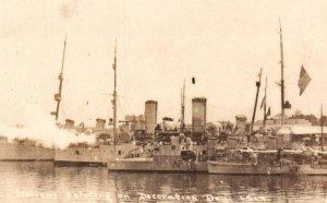 Italian Navy Rare Salute Memorial Day in Bay of Dalmatia American Flag c1919