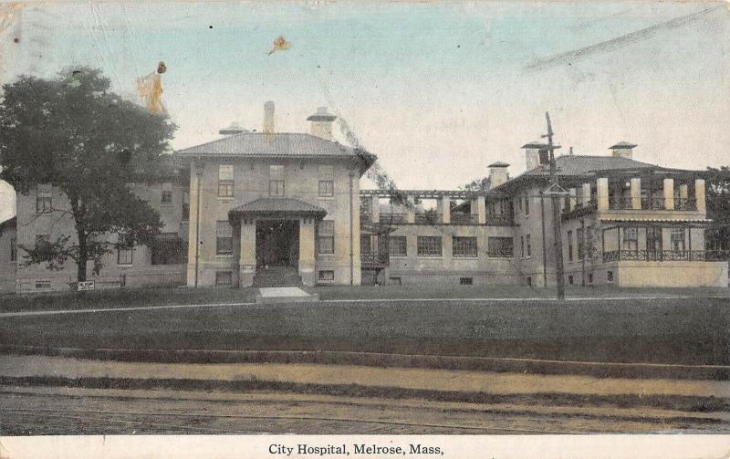 The City Hospital in Melrose Massachusetts Antique Postcard (L19)