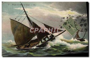 Old Postcard Boat From Fishing Boat At Large