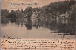France Germany Strasbourg Partie in der Orangerie Vintage Postcard C152
