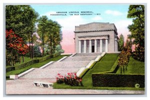 Abraham Lincoln Memorial Hodgenville Kentucky KY Linen Postcard Y5