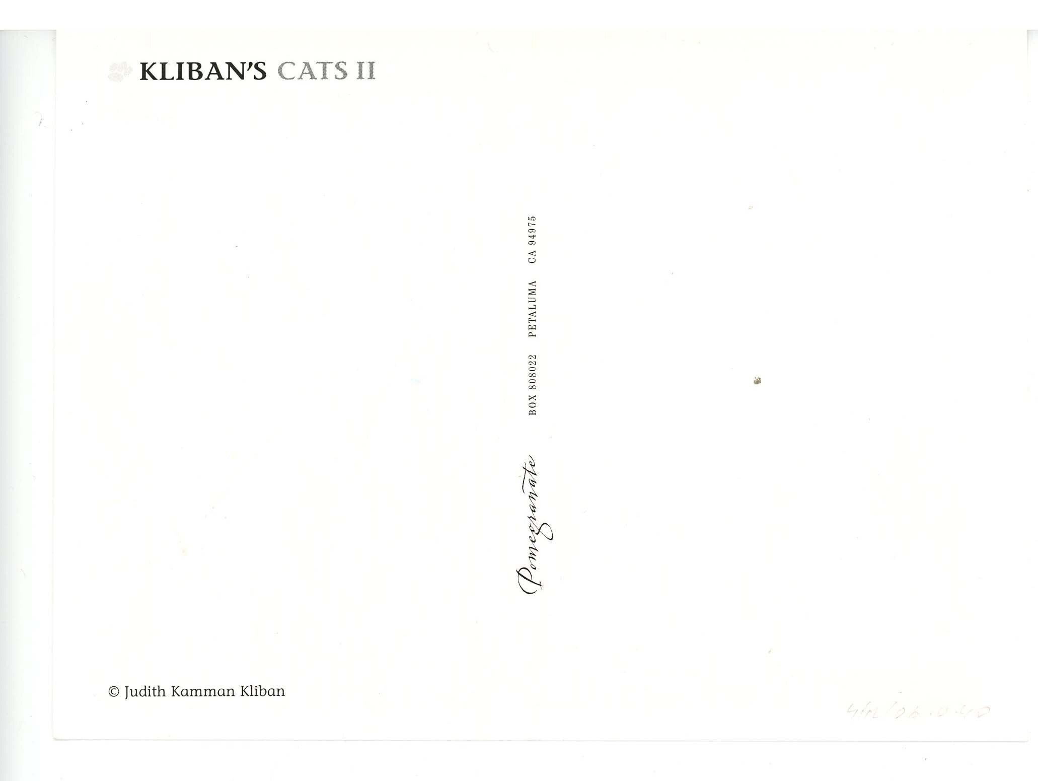 Kliban's Cats II Swingin' Cat. Artist Judith Kamman Kliban Topics