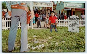 DODGE CITY, KS ~ Impending Boot Hill GUNFIGHT w/ YOUNG DEPUTY! c1960s Postcard