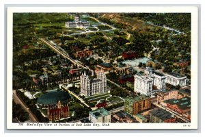 Birds Eye View Mormon Temple Salt Lake City Utah UT UNP WB Postcard T20