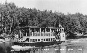 Houlbert Michigan Big Falls Trip Landing Craft Boat Real Photo Postcard AA82993