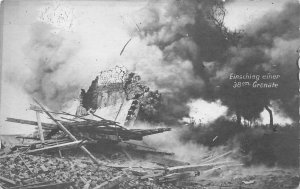 RPPC (15 INCH SHELL EXPLODING) EINSCHLAG EINER 38CM GRANATE MILITARY POSTCARD