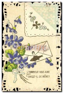 Old Postcard Fancy Embroidery Flowers Poisson April 1st