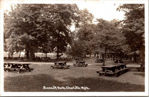 Real Photo Postcard Bennett Park in Charlotte, Michigan