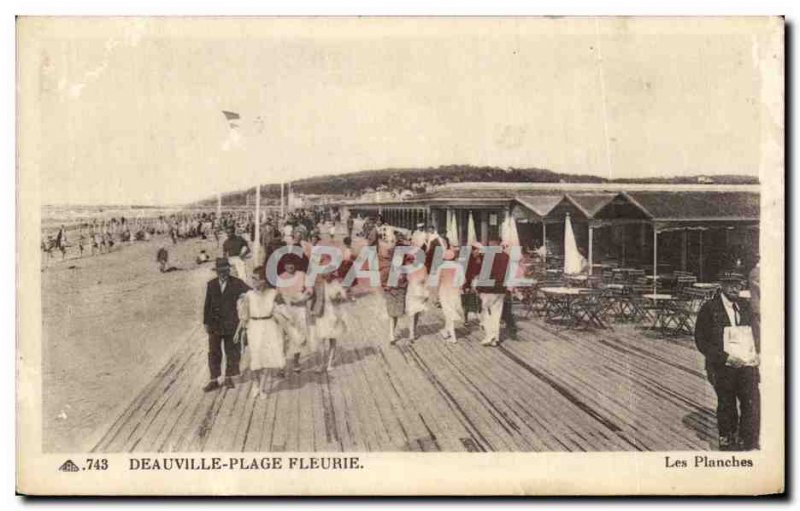 Postcard Old Deauvillle Plage Fleurie