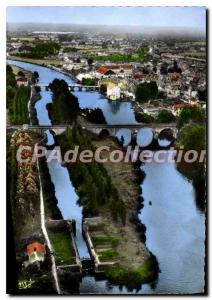 Modern Postcard La Suze Sarthe Third city in France river view