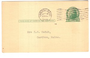 American Postal Stationery, Hutchinson Florist, Maine Advertising, Used 1929