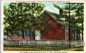 1930s Alice of Old Vincennes Home Vincennes Indiana Postcard