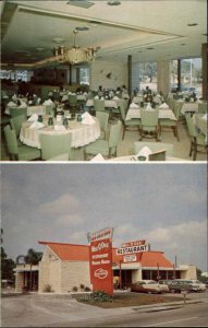 Sarasota Florida FL Mel-O-Dee Restaurant Multiview 1950s-60s Vintage Postcard