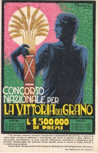 Fascist advertising National competition for victory of wheat 1929 C. Bartolini