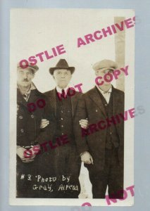 Alpena MICHIGAN RPPC 1926 MURDERS Lyon Brothers ARRESTED Handcuffs SHERIFF