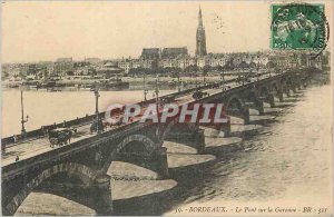 Postcard Old Bridge Bordeaux on the Garonne