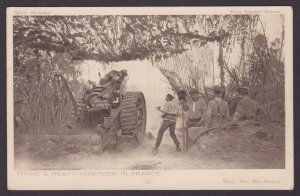 GREAT BRITAIN, Postcard, Firing a Heavy Howitzer in France, WWI