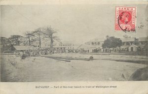 Gambia Bathurst part of the river beach in front of Wellington street 1920 